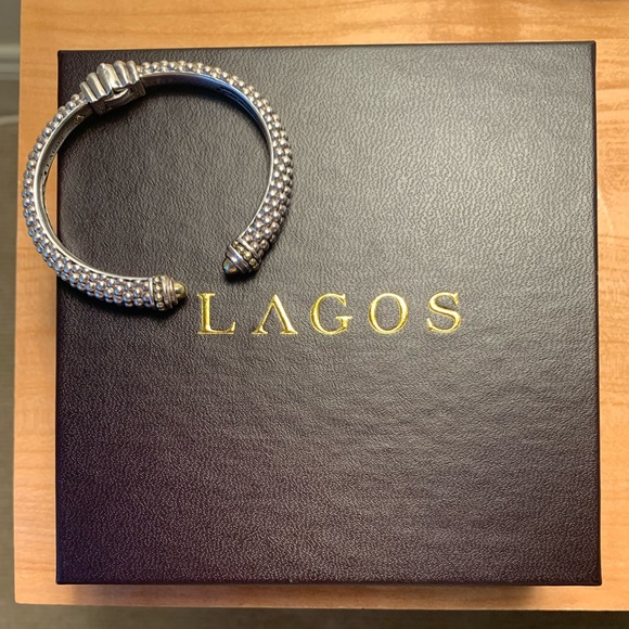 LAGOS Two Tone Cuff Bracelet. - Picture 5 of 7